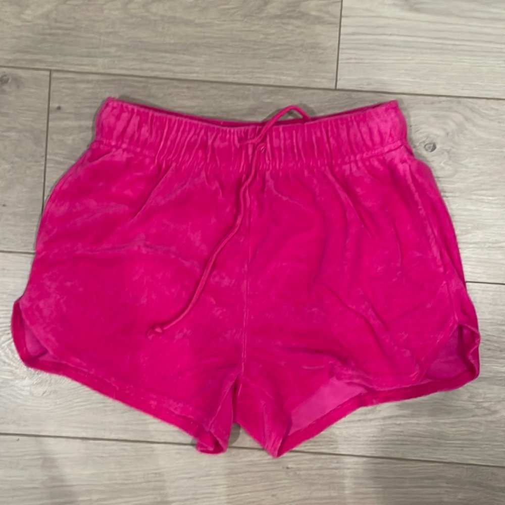 Y2K Pink Terry Cloth Shorts .
